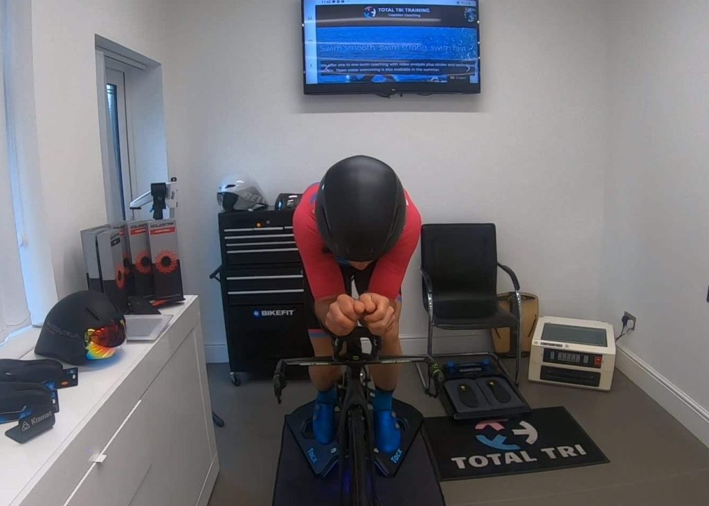 Time trial bike work space setup