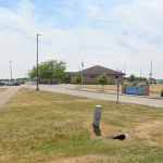 A view of the main entrance to the Splash Valley Aquatic Park. The parking lot is used as the trailhead for the Kankakee 20K Individual Time Trial races.